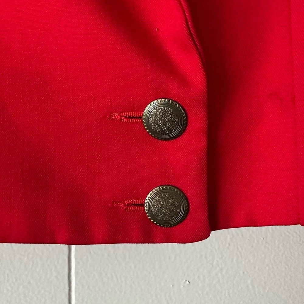 Petite Principles Red Cropped Single Breasted Bla… - image 3